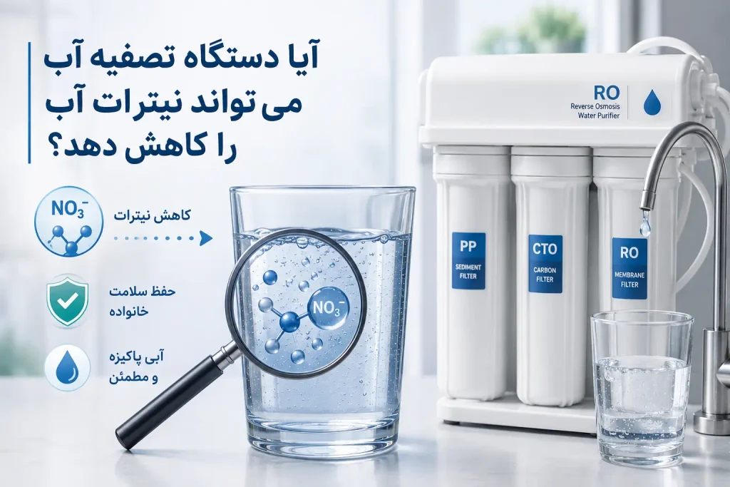 دستگاه تصفیه آب اسمز معکوس و کاهش نیترات آب آشامیدنی با فیلترهای تصفیه آب