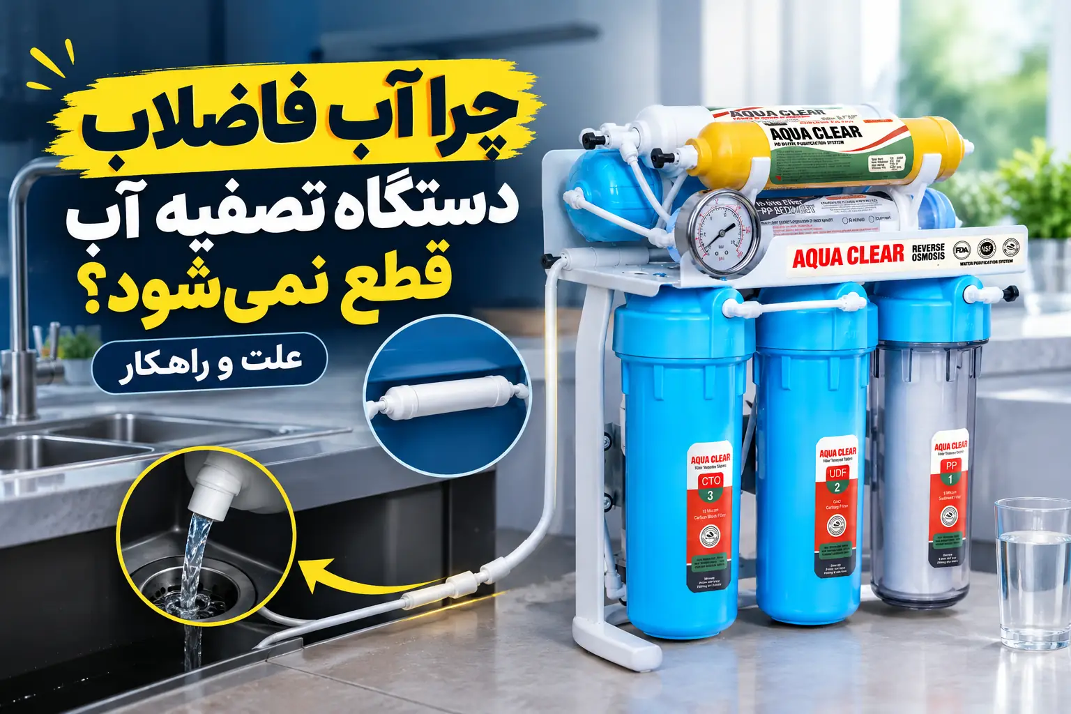 علت قطع نشدن آب فاضلاب دستگاه تصفیه آب